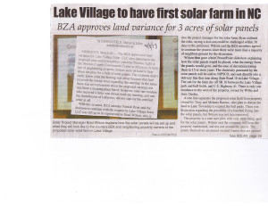 Lake Village solar farm page 1