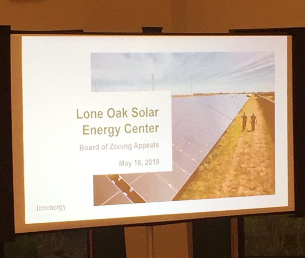 Lone Oak Solar BZA mtg 5-16-19